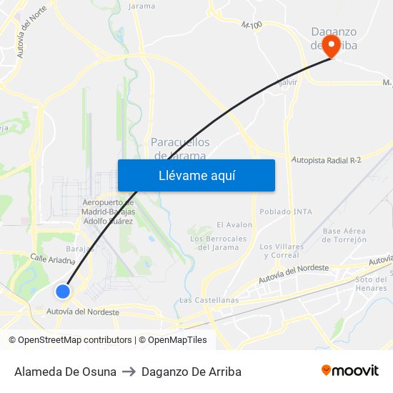 Alameda De Osuna to Daganzo De Arriba map