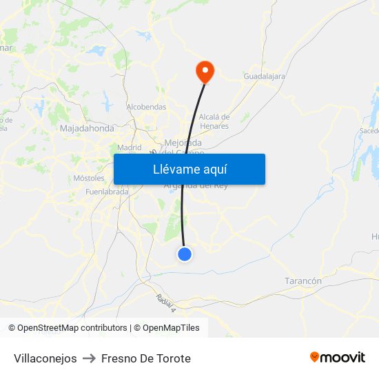 Villaconejos to Fresno De Torote map