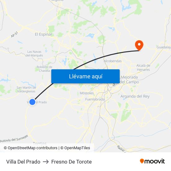 Villa Del Prado to Fresno De Torote map