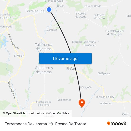 Torremocha De Jarama to Fresno De Torote map