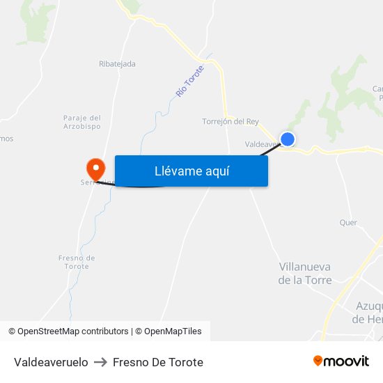 Valdeaveruelo to Fresno De Torote map