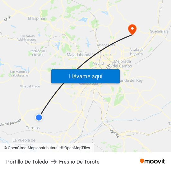 Portillo De Toledo to Fresno De Torote map
