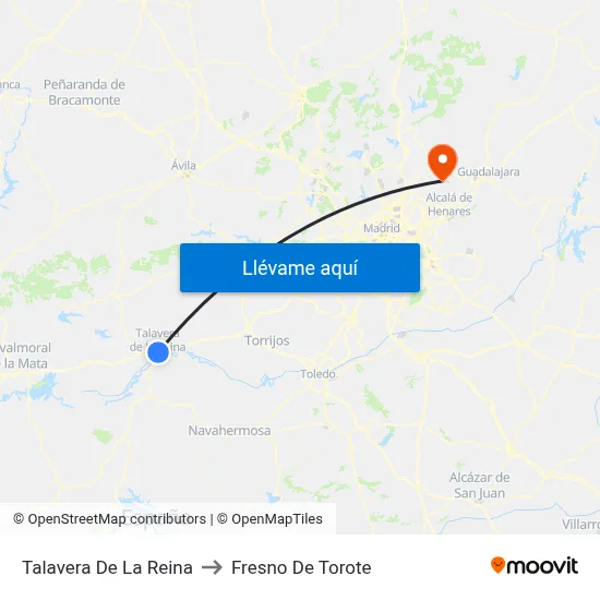 Talavera De La Reina to Fresno De Torote map