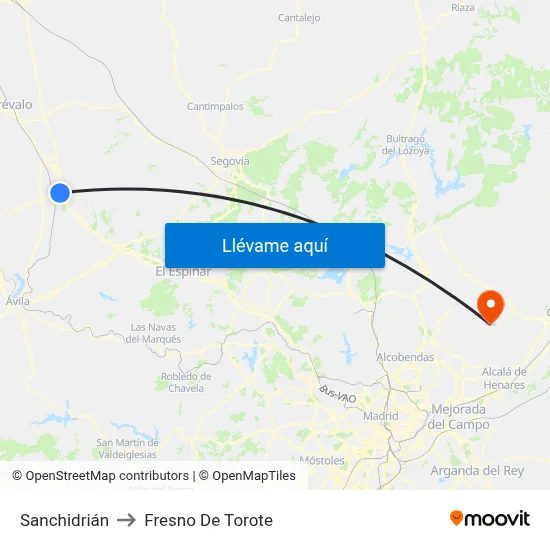 Sanchidrián to Fresno De Torote map