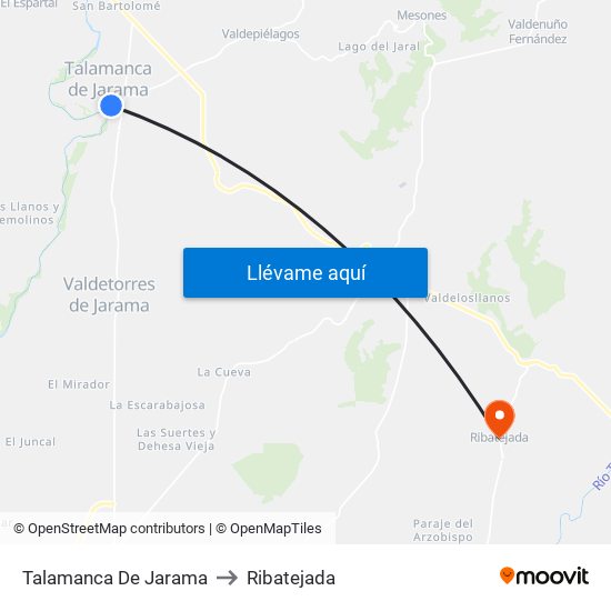 Talamanca De Jarama to Ribatejada map