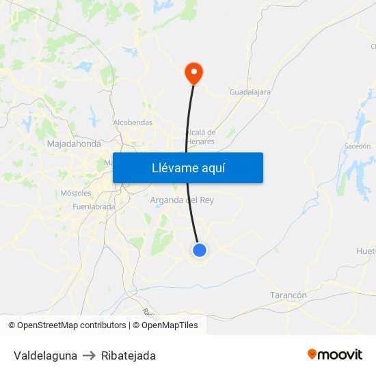 Valdelaguna to Ribatejada map