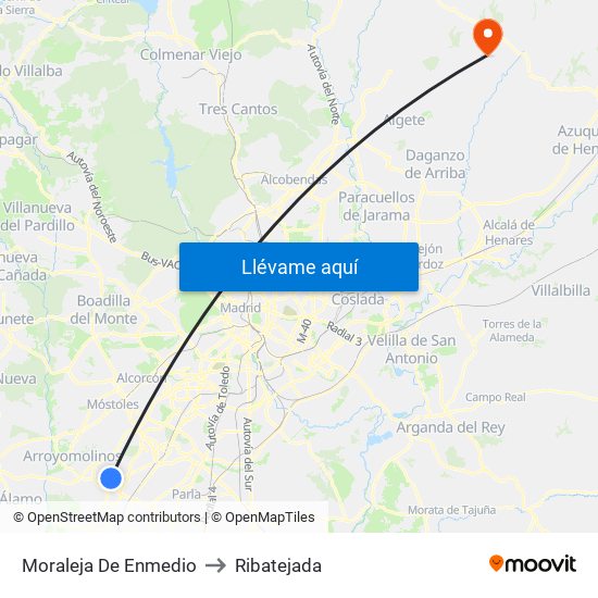 Moraleja De Enmedio to Ribatejada map