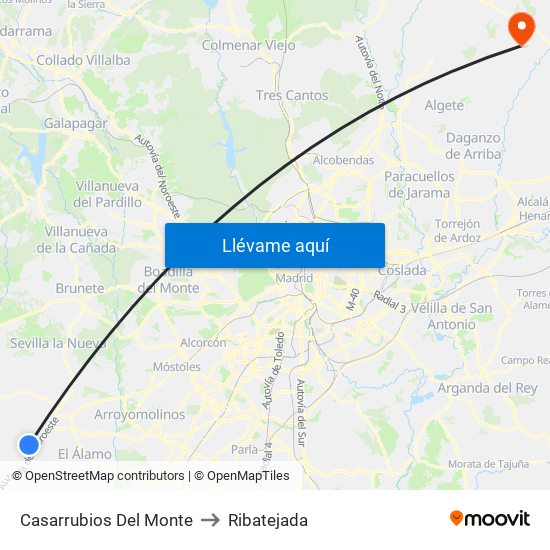 Casarrubios Del Monte to Ribatejada map
