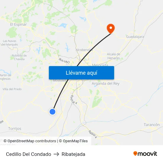 Cedillo Del Condado to Ribatejada map