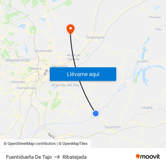Fuentidueña De Tajo to Ribatejada map