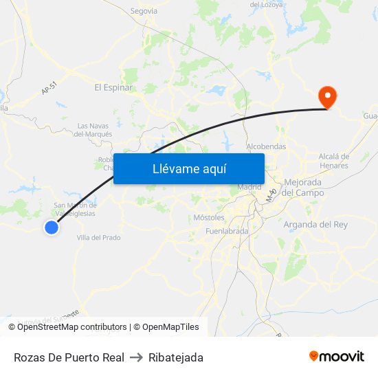 Rozas De Puerto Real to Ribatejada map