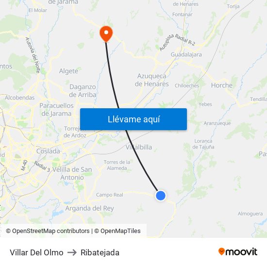 Villar Del Olmo to Ribatejada map