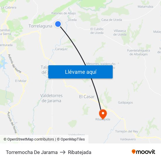 Torremocha De Jarama to Ribatejada map
