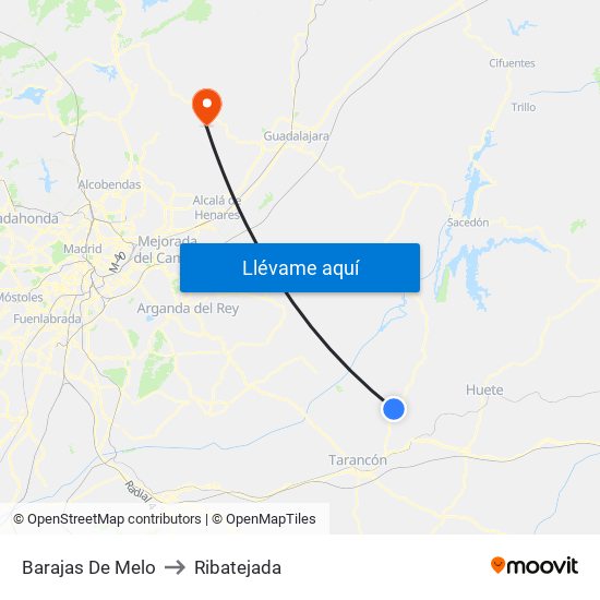 Barajas De Melo to Ribatejada map