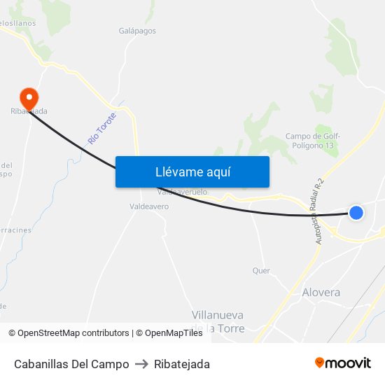 Cabanillas Del Campo to Ribatejada map