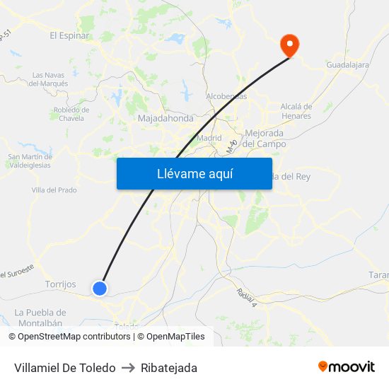Villamiel De Toledo to Ribatejada map