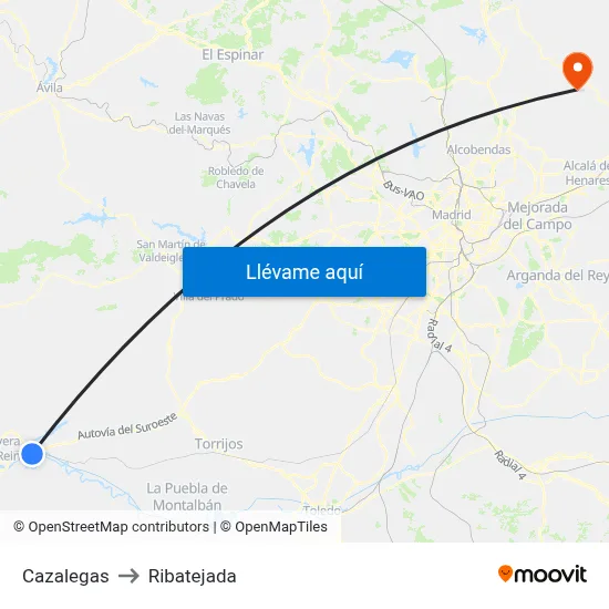 Cazalegas to Ribatejada map