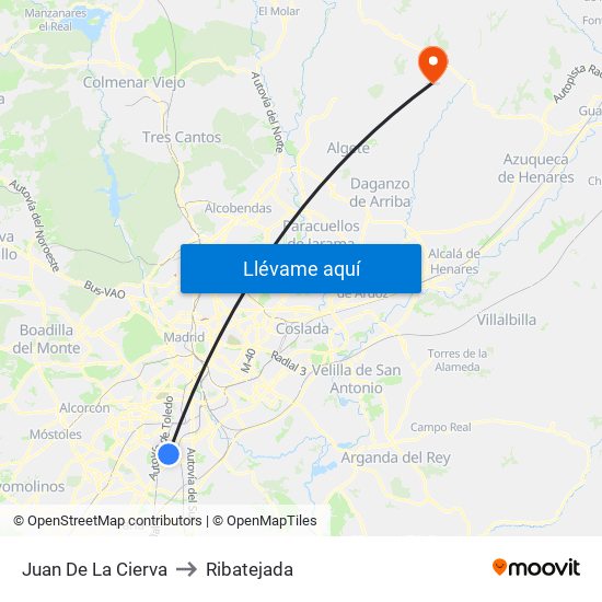 Juan De La Cierva to Ribatejada map