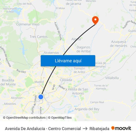 Avenida De Andalucía - Centro Comercial to Ribatejada map