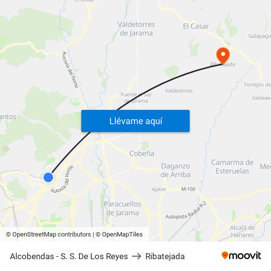 Alcobendas - S. S. De Los Reyes to Ribatejada map