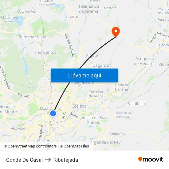 Conde De Casal to Ribatejada map