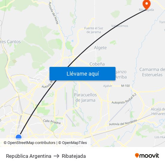 República Argentina to Ribatejada map