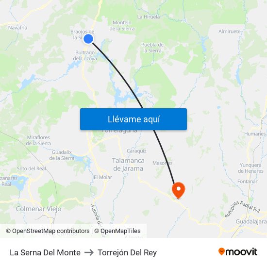 La Serna Del Monte to Torrejón Del Rey map