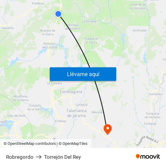 Robregordo to Torrejón Del Rey map