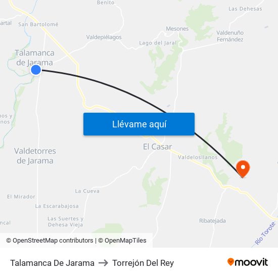 Talamanca De Jarama to Torrejón Del Rey map