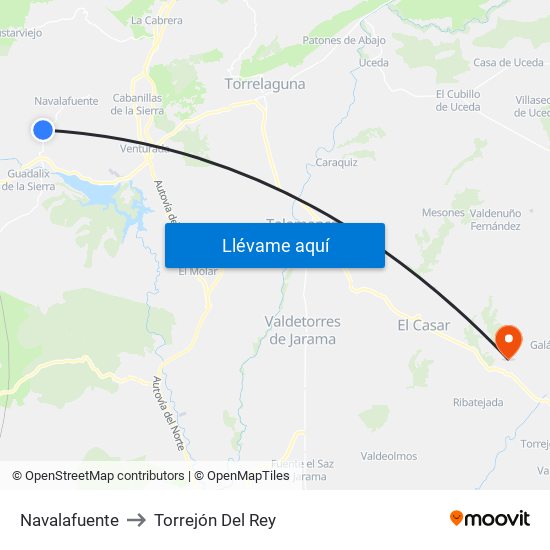 Navalafuente to Torrejón Del Rey map