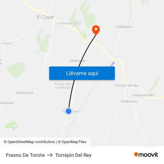 Fresno De Torote to Torrejón Del Rey map