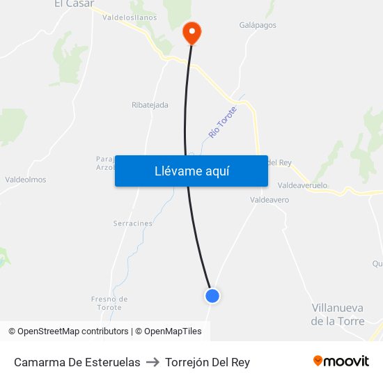 Camarma De Esteruelas to Torrejón Del Rey map