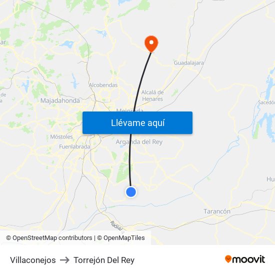 Villaconejos to Torrejón Del Rey map