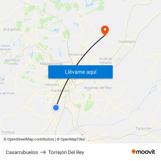 Casarrubuelos to Torrejón Del Rey map