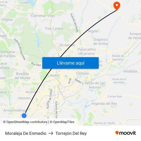 Moraleja De Enmedio to Torrejón Del Rey map