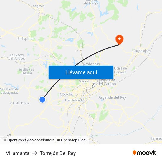 Villamanta to Torrejón Del Rey map