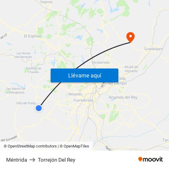 Méntrida to Torrejón Del Rey map
