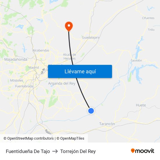 Fuentidueña De Tajo to Torrejón Del Rey map