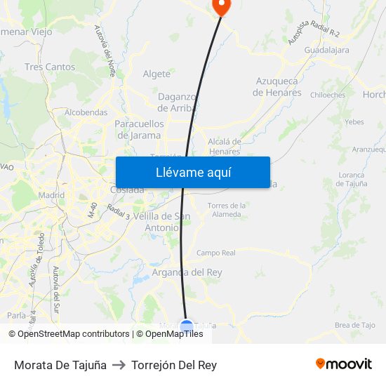Morata De Tajuña to Torrejón Del Rey map
