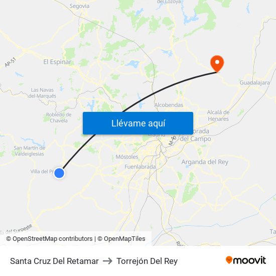 Santa Cruz Del Retamar to Torrejón Del Rey map