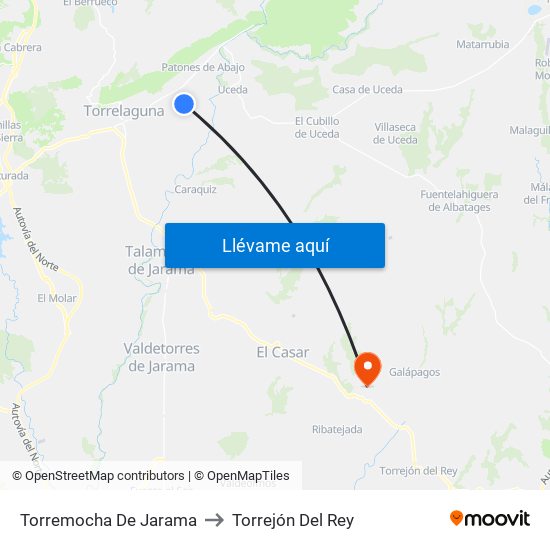 Torremocha De Jarama to Torrejón Del Rey map