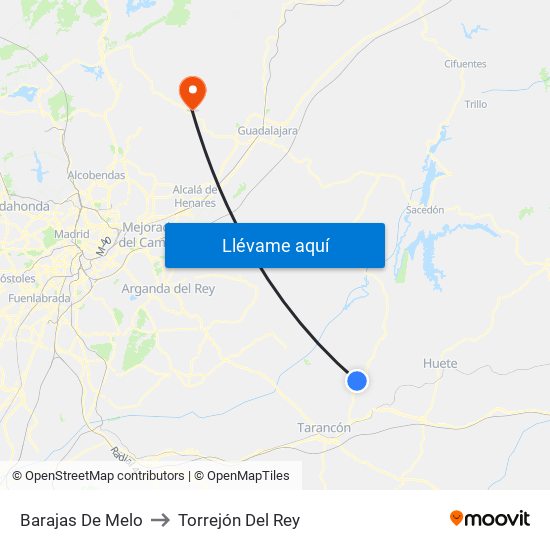 Barajas De Melo to Torrejón Del Rey map