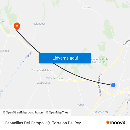 Cabanillas Del Campo to Torrejón Del Rey map