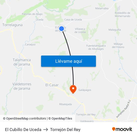 El Cubillo De Uceda to Torrejón Del Rey map