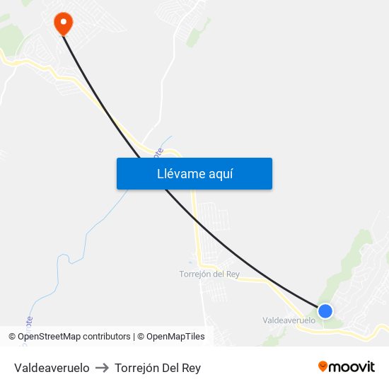 Valdeaveruelo to Torrejón Del Rey map