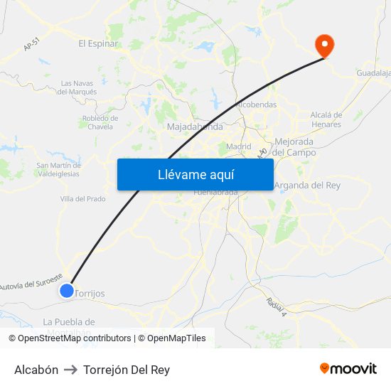 Alcabón to Torrejón Del Rey map