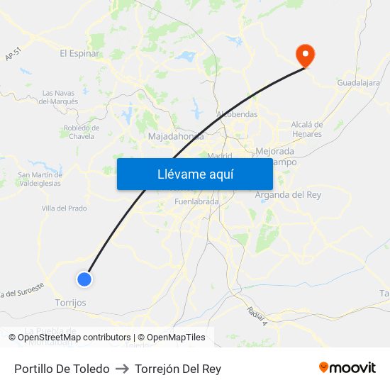 Portillo De Toledo to Torrejón Del Rey map