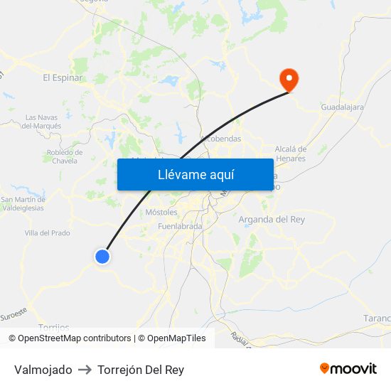 Valmojado to Torrejón Del Rey map