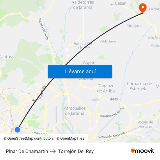 Pinar De Chamartín to Torrejón Del Rey map