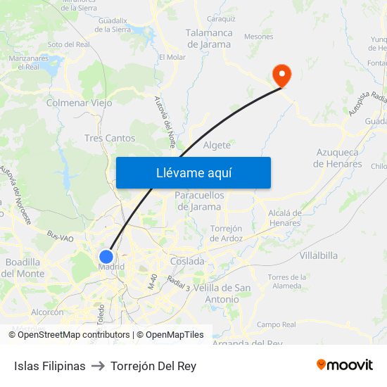 Islas Filipinas to Torrejón Del Rey map